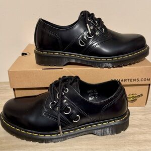 Dr. Martens 1461 Black Leather with Silver Hardware Unisex M/8 - W/9 - NEW
